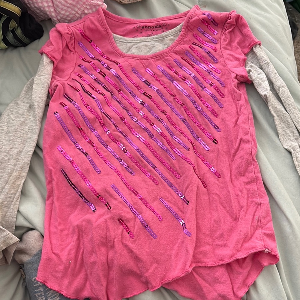 Pink Sequin Kids Top